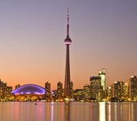 Toronto skyline at dusk